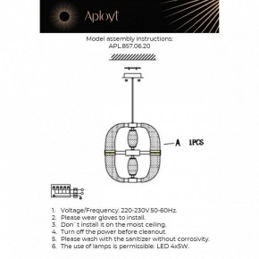 Подвесной светильник Aployt Aleksandra APL.857.06.20 в Белоярском - beloyarskiy.mebel24.online | фото 11