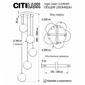 Подвесной светильник Citilux Адам Смарт CL228A051 в Белоярском - beloyarskiy.mebel24.online | фото 5