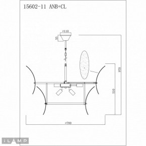 Подвесной светильник iLamp Gramercy 15602-11 ANB+CL в Белоярском - beloyarskiy.mebel24.online | фото 3