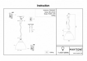 Подвесной светильник Maytoni Bellevue P535PL-01B в Белоярском - beloyarskiy.mebel24.online | фото 6