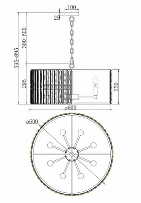 Подвесной светильник Maytoni Facet MOD094PL-08CH в Белоярском - beloyarskiy.mebel24.online | фото 3