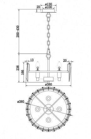 Подвесной светильник Maytoni Puntes MOD043PL-04CH в Белоярском - beloyarskiy.mebel24.online | фото 4