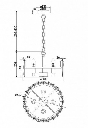 Подвесной светильник Maytoni Puntes MOD043PL-04G в Белоярском - beloyarskiy.mebel24.online | фото 4