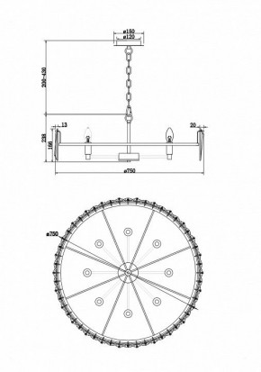 Подвесной светильник Maytoni Puntes MOD043PL-08CH в Белоярском - beloyarskiy.mebel24.online | фото 4