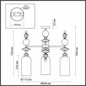 Потолочная люстра Odeon Light Bizet 4855/3C в Белоярском - beloyarskiy.mebel24.online | фото 3