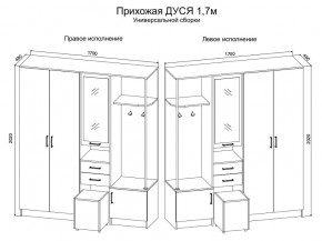 Прихожая Дуся 1.7 УНИ (Дуб Бунратти/Белый Бриллиант) в Белоярском - beloyarskiy.mebel24.online | фото 2