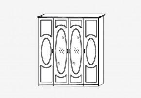 Прованс-2 Шкаф 4-х дверный с 2 зеркалами (Бежевый/Текстура белая платиной золото) в Белоярском - beloyarskiy.mebel24.online | фото 2