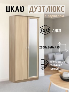 Шкаф 2-х створчатый Дуэт Люкс с зеркалом в Белоярском - beloyarskiy.mebel24.online | фото 4