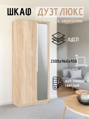 Шкаф 2-х створчатый Дуэт Люкс с зеркалом в Белоярском - beloyarskiy.mebel24.online | фото 7