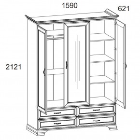 Шкаф 3D4S Z, TIFFANY, цвет вудлайн кремовый в Белоярском - beloyarskiy.mebel24.online | фото 1