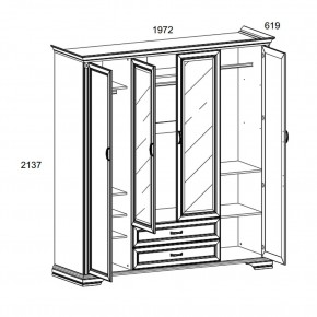 Шкаф 4D2S Z , MONAKO, цвет Сосна винтаж в Белоярском - beloyarskiy.mebel24.online | фото 1