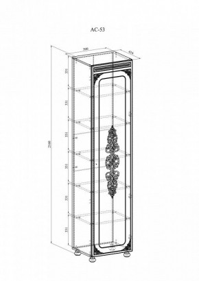 Шкаф для белья Ассоль АС-531К в Белоярском - beloyarskiy.mebel24.online | фото 2