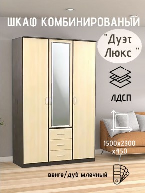 Шкаф комбинированный Дуэт Люкс с зеркалом в Белоярском - beloyarskiy.mebel24.online | фото 3
