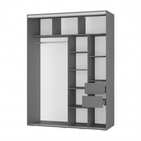 Шкаф-купе Крафт-6 1.6 м ШКК-06 (графит) в Белоярском - beloyarskiy.mebel24.online | фото 2