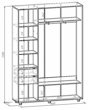 Шкаф-купе Удачный 1600x450x2300 в Белоярском - beloyarskiy.mebel24.online | фото 3