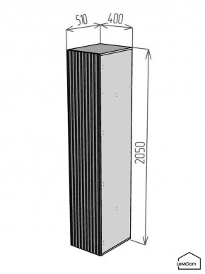 Шкаф Linnea MHR-1-2 2050х400х510 (Графит-М 11.1.25) в Белоярском - beloyarskiy.mebel24.online | фото 2