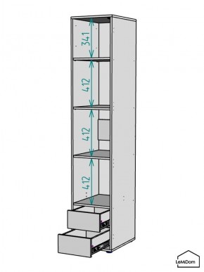 Шкаф Linnea MHR-1-4 2050х400х510 (Графит-М 11.1.25) в Белоярском - beloyarskiy.mebel24.online | фото 3