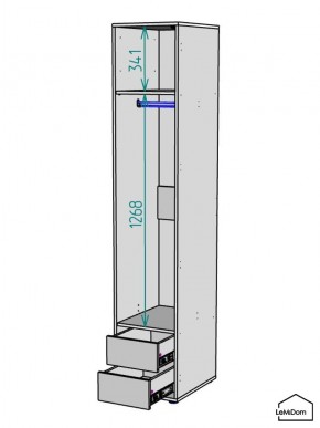 Шкаф Linnea MHR-1PO-3 2050х400х510 (Белый-М 11.1.2) в Белоярском - beloyarskiy.mebel24.online | фото 3
