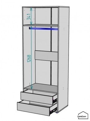 Шкаф Linnea MHR-2-3 2050х800х510 (Графит-М 11.1.25) в Белоярском - beloyarskiy.mebel24.online | фото 3