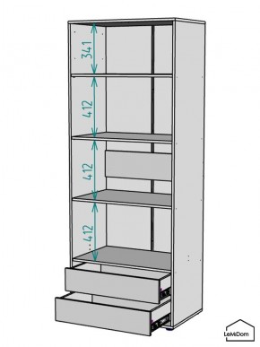Шкаф Linnea MHR-2-4 2050х800х510 (Графит-М 11.1.25) в Белоярском - beloyarskiy.mebel24.online | фото 3