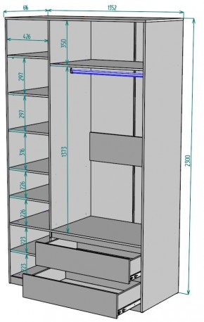 Шкаф Мальта H216 в Белоярском - beloyarskiy.mebel24.online | фото 2