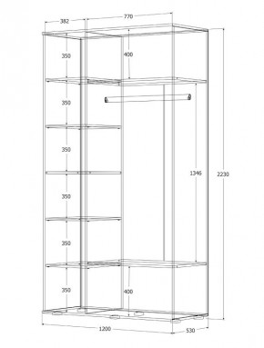 Шкаф Норден 1200 (Дуб Крафт белый) в Белоярском - beloyarskiy.mebel24.online | фото 3