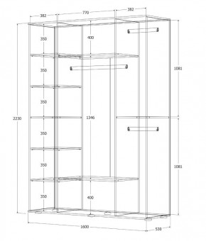 Шкаф Норден 1600 (Белый текстурный) в Белоярском - beloyarskiy.mebel24.online | фото 3