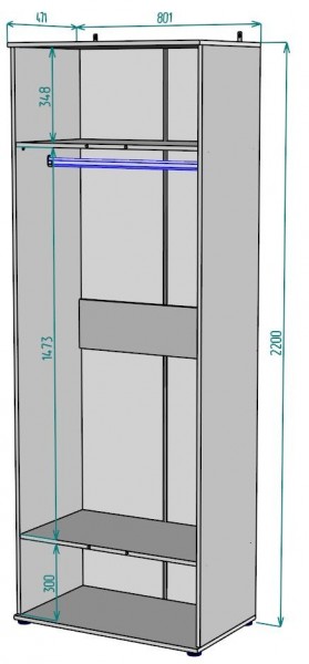 Шкаф Ольга H58 в Белоярском - beloyarskiy.mebel24.online | фото 2