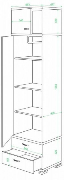 Шкаф платяной КС-10 в Белоярском - beloyarskiy.mebel24.online | фото 2