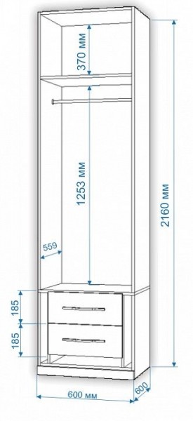 Шкаф платяной Нобиле Пл-60/60 в Белоярском - beloyarskiy.mebel24.online | фото 2