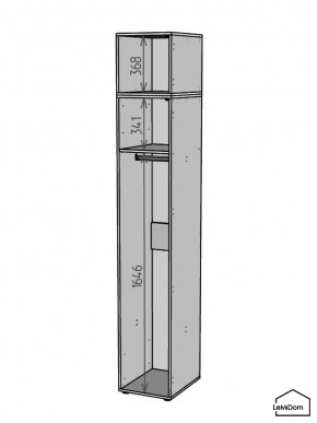 Шкаф с антресолью Linnea MHR-1A-1 2450х400х510 (ДВ-М 11.1.25) в Белоярском - beloyarskiy.mebel24.online | фото 3