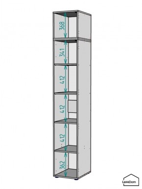 Шкаф с антресолью Linnea MHR-1A-2 2450х400х510 (Графит-М 11.1.25) в Белоярском - beloyarskiy.mebel24.online | фото 3