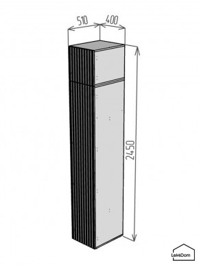 Шкаф с антресолью Linnea MHR-1A-3 2450х400х510 (Белый-М 11.1.2) в Белоярском - beloyarskiy.mebel24.online | фото 2
