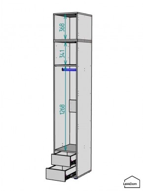 Шкаф с антресолью Linnea MHR-1A-3 2450х400х510 (Белый-М 11.1.2) в Белоярском - beloyarskiy.mebel24.online | фото 3