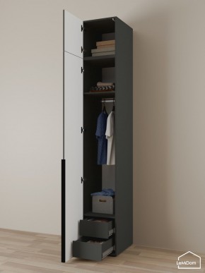 Шкаф с антресолью Linnea MHR-1A-3 2450х400х510 (Графит-М 11.1.25) в Белоярском - beloyarskiy.mebel24.online | фото 5