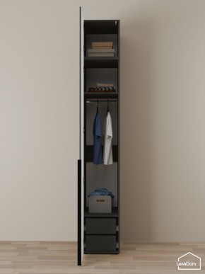 Шкаф с антресолью Linnea MHR-1A-3 2450х400х510 (Графит-М 11.1.25) в Белоярском - beloyarskiy.mebel24.online | фото 6