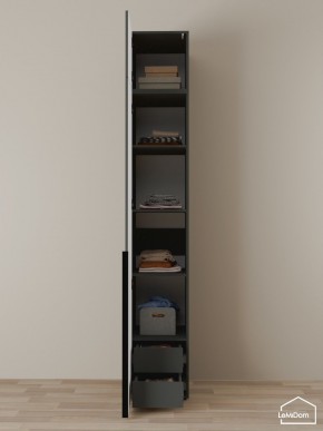 Шкаф с антресолью Linnea MHR-1A-4 2450х400х510 (Графит-М 11.1.25) в Белоярском - beloyarskiy.mebel24.online | фото 4