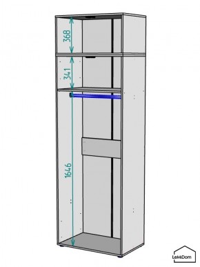 Шкаф с антресолью Linnea MHR-2A-1 2450х800х510 (Графит-М 11.1.25) в Белоярском - beloyarskiy.mebel24.online | фото 3