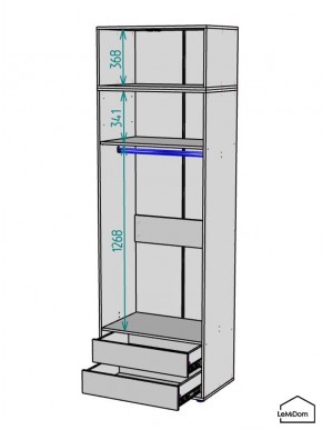 Шкаф с антресолью Linnea MHR-2A-3 2450х800х510 (Белый-М 11.1.2) в Белоярском - beloyarskiy.mebel24.online | фото 3