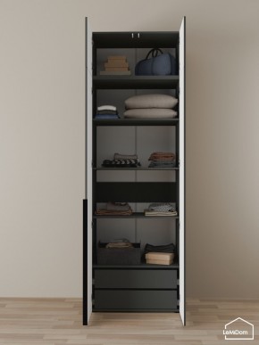 Шкаф с антресолью Linnea MHR-2A-3 2450х800х510 (Графит-М 11.1.25) в Белоярском - beloyarskiy.mebel24.online | фото 5