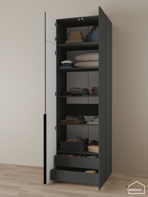 Шкаф с антресолью Linnea MHR-2A-3 2450х800х510 (Графит-М 11.1.25) в Белоярском - beloyarskiy.mebel24.online | фото 6