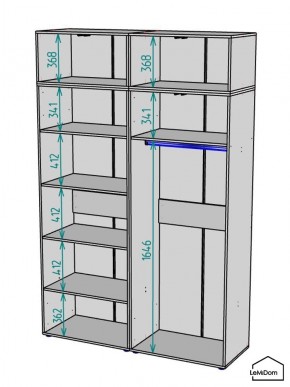 Шкаф с антресолью Linnea MHR-4A-1 2450х1600х510 (Графит-М 11.1.25) в Белоярском - beloyarskiy.mebel24.online | фото 3