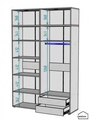 Шкаф с антресолью Linnea MHR-4A-2 2450х1600х510 (Белый-М 11.1.2) в Белоярском - beloyarskiy.mebel24.online | фото 2