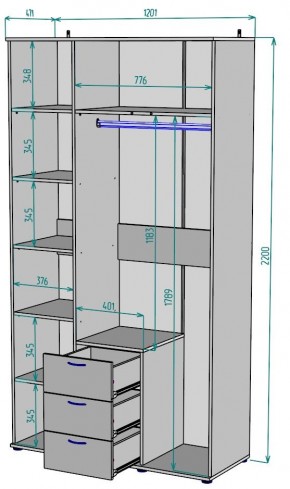 Шкаф с зеркалом Ольга H57_M в Белоярском - beloyarskiy.mebel24.online | фото 2