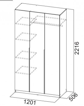 Шкаф ШК-5 (1200) Белый текстурный в Белоярском - beloyarskiy.mebel24.online | фото