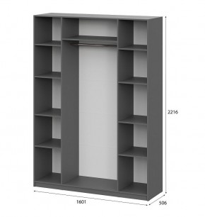 Шкаф ШК-5 (1600) Графит серый в Белоярском - beloyarskiy.mebel24.online | фото 5