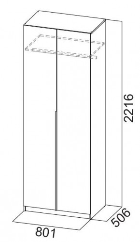 Шкаф ШК-5 (800) Белый текстурный в Белоярском - beloyarskiy.mebel24.online | фото