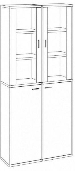 Шкаф-витрина Домино СУ(ш2в2)+2ФС+2ФГ в Белоярском - beloyarskiy.mebel24.online | фото 2