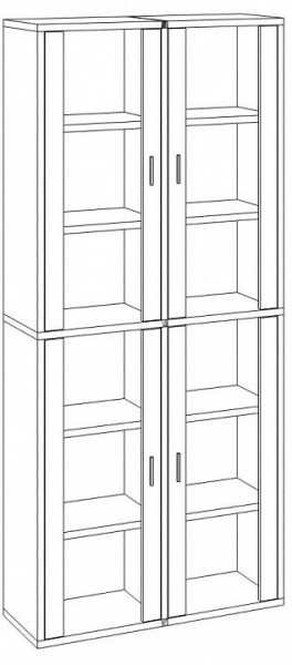 Шкаф-витрина Домино СУ(ш2в2)+4ФС в Белоярском - beloyarskiy.mebel24.online | фото 2