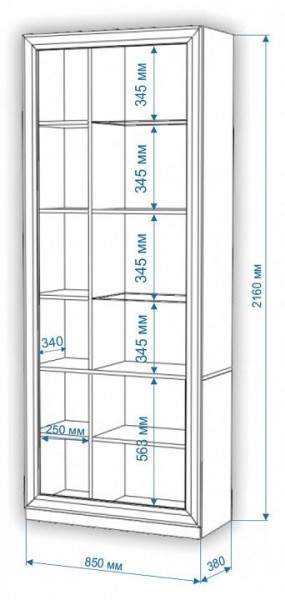 Шкаф-витрина Нобиле ШВтВ-ФСД-ФГК в Белоярском - beloyarskiy.mebel24.online | фото 3